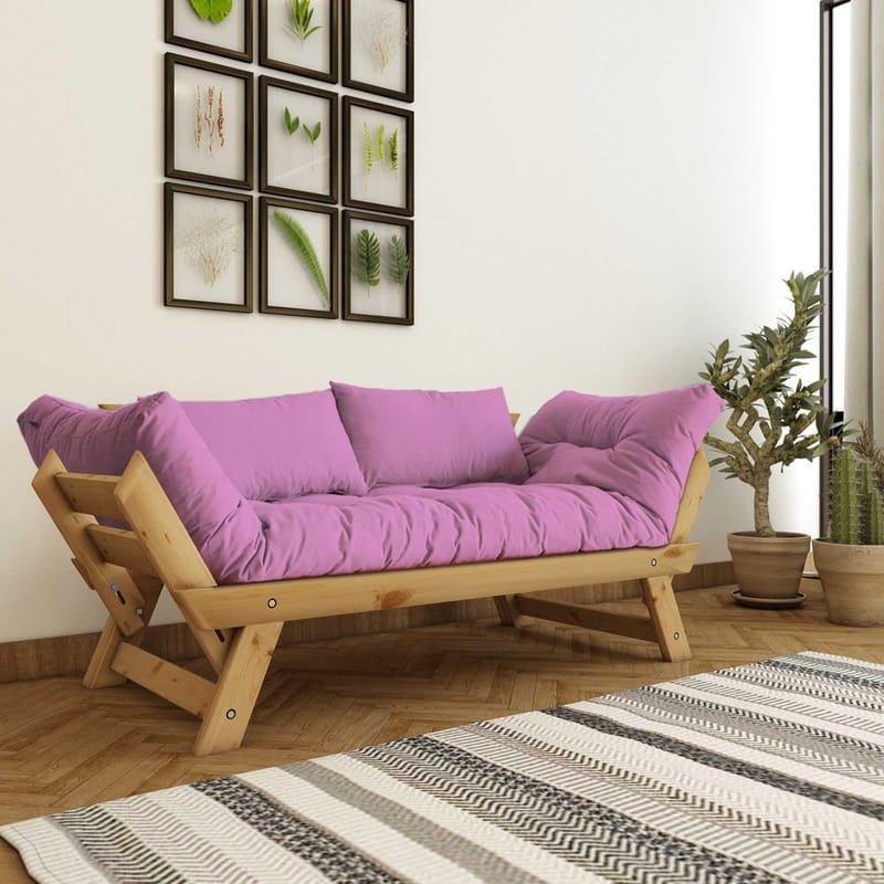 Zylar 2-sits Bäddsoffa - Rosa/Natur - Möbler - Soffa - Bäddsoffa