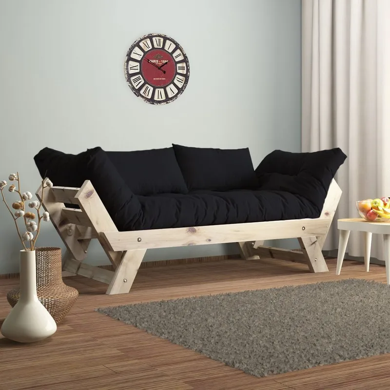 Zylar 2-sits Bäddsoffa - Svart/Natur - Möbler - Soffa - Bäddsoffa - Bäddsoffa 2 sits