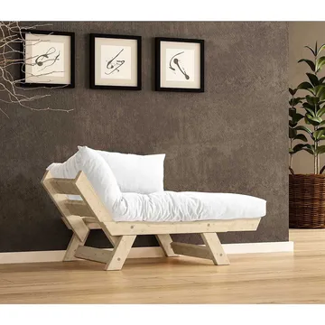 Zylar 2-sits Bäddsoffa - Vit/Natur - Möbler - Soffa - Bäddsoffa - Bäddsoffa 2 sits