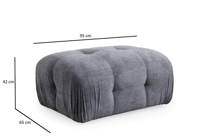 Belgin Bubblig Divansoffa 2-sits med fasta armstöd - Grå - Möbler - Soffa - Modulsoffor - Komplett modulsoffa