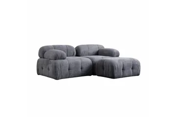 Belgin Bubblig Divansoffa 2-sits med fasta armstöd - Grå - Möbler - Soffa - Modulsoffor - Komplett modulsoffa