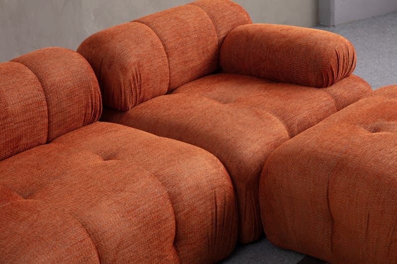 Belgin Bubblig Divansoffa 2-sits med fasta armstöd - Orange - Möbler - Soffa - Modulsoffor - Komplett modulsoffa