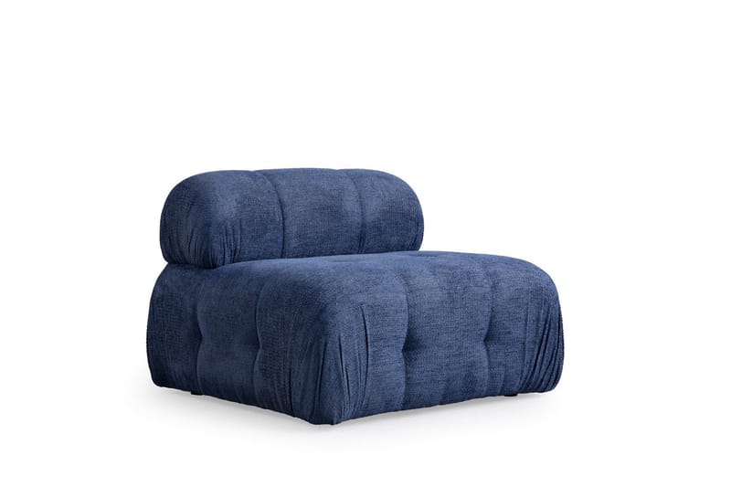 Belgin Bubblig Divansoffa 3-sits med fasta armstöd - Blå - Möbler - Soffa - Modulsoffor - Komplett modulsoffa