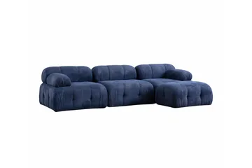 Belgin Bubblig Divansoffa 3-sits med fasta armstöd - Blå - Möbler - Soffa - Modulsoffor - Komplett modulsoffa