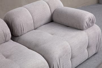 Belgin Bubblig Divansoffa 3-sits med fasta armstöd - Ljusgrå - Möbler - Soffa - Modulsoffor - Komplett modulsoffa