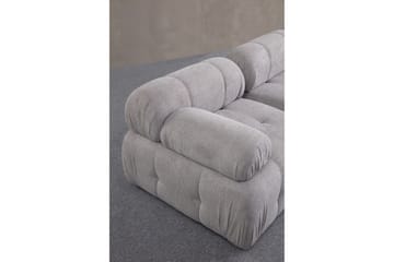 Belgin Bubblig Divansoffa 3-sits med fasta armstöd - Ljusgrå - Möbler - Soffa - Modulsoffor - Komplett modulsoffa