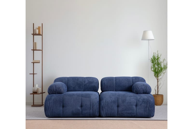 Belgin Bubblig Soffa 2-sits med fasta armstöd - Blå - Möbler - Soffa - Modulsoffor - Komplett modulsoffa