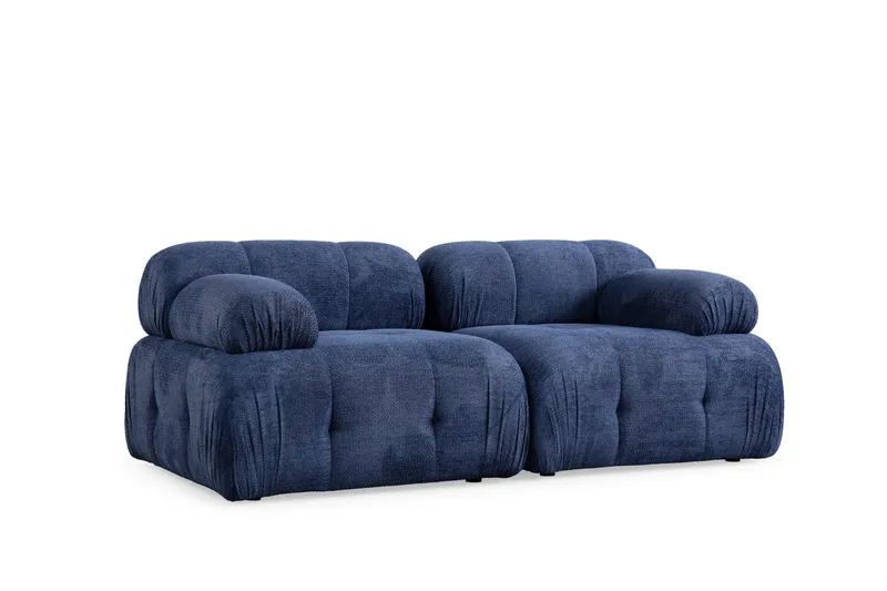 Belgin Bubblig Soffa 2-sits med fasta armstöd - Blå - Möbler - Soffa - Modulsoffor - Komplett modulsoffa