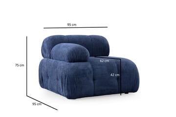 Belgin Bubblig Soffa 2-sits med fasta armstöd - Blå - Möbler - Soffa - Modulsoffor - Komplett modulsoffa