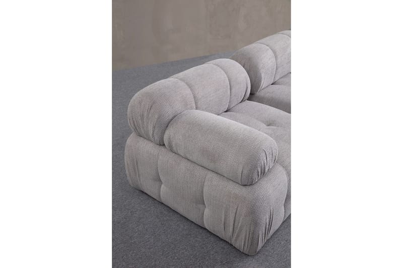 Belgin Bubblig Soffa 2-sits med fasta armstöd - Ljusgrå - Möbler - Soffa - Modulsoffor - Komplett modulsoffa