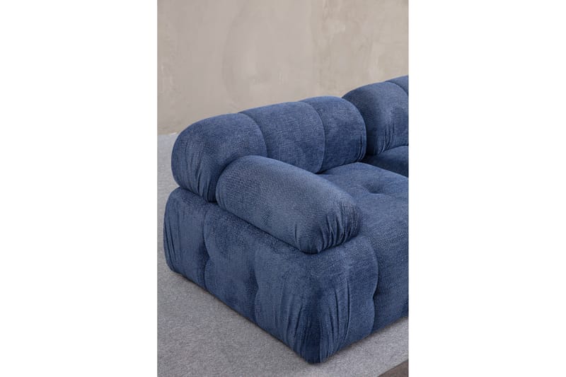 Belgin Bubblig Soffa 3-sits med fasta armstöd - Blå - Möbler - Soffa - Modulsoffor - Komplett modulsoffa