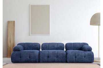 Belgin Bubblig Soffa 3-sits med fasta armstöd - Blå - Möbler - Soffa - Modulsoffor - Komplett modulsoffa