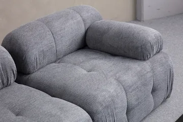 Belgin Bubblig Soffa 3-sits med fasta armstöd - Grå - Möbler - Soffa - Modulsoffor - Komplett modulsoffa