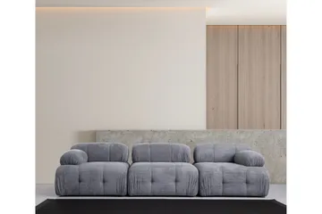 Belgin Bubblig Soffa 3-sits med fasta armstöd - Grå - Möbler - Soffa - Modulsoffor - Komplett modulsoffa