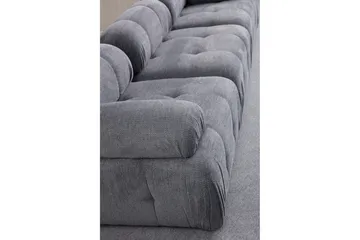 Belgin Bubblig Soffa 3-sits med fasta armstöd - Grå - Möbler - Soffa - Modulsoffor - Komplett modulsoffa