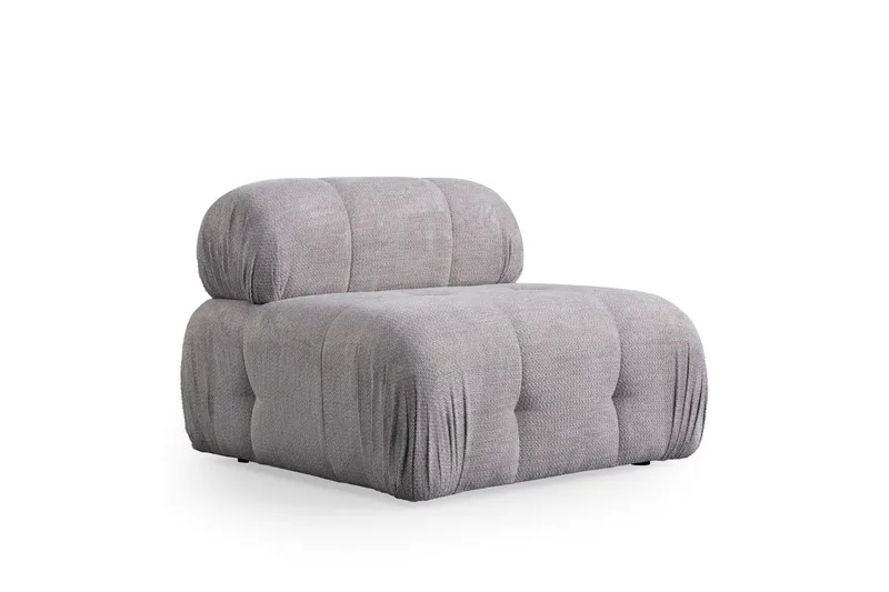 Belgin Bubblig Soffa 3-sits med fasta armstöd - Ljusgrå - Möbler - Soffa - Modulsoffor - Komplett modulsoffa