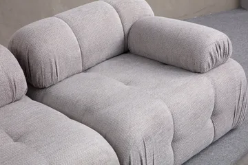 Belgin Bubblig Soffa 3-sits med fasta armstöd - Ljusgrå - Möbler - Soffa - Modulsoffor - Komplett modulsoffa