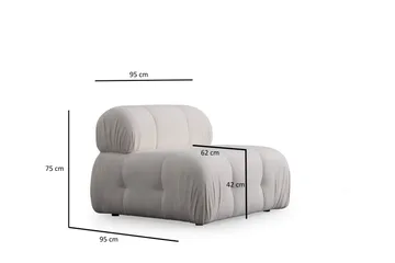 Belgin Bubblig Soffa 3-sits med fasta armstöd - Vit - Möbler - Soffa - Modulsoffor - Komplett modulsoffa