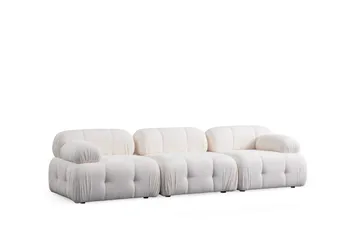 Belgin Bubblig Soffa 3-sits med fasta armstöd - Vit - Möbler - Soffa - Modulsoffor - Komplett modulsoffa