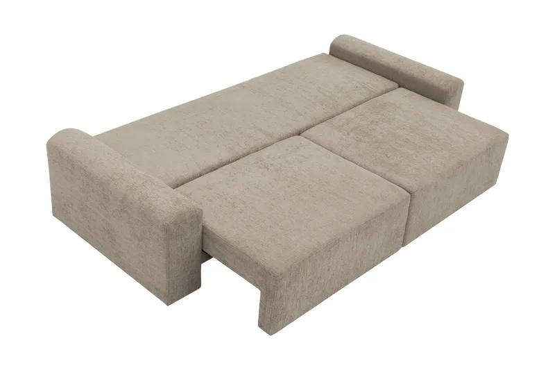 Bella Bäddsoffa 3-sits i Plysch - Grå - Möbler - Soffa - Bäddsoffa
