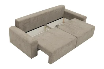 Bella Bäddsoffa 3-sits i Plysch - Grå - Möbler - Soffa - Bäddsoffa