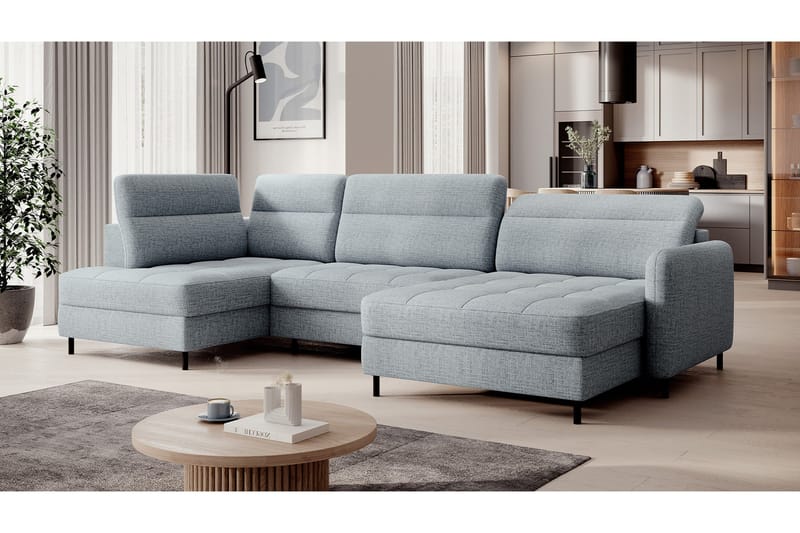 Berrto Soffa med Divan och Schäslong 5-sits - Grå - Möbler - Soffa - U-soffa