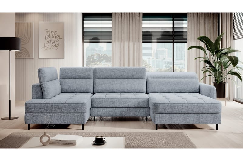 Berrto Soffa med Divan och Schäslong 5-sits - Grå - Möbler - Soffa - U-soffa