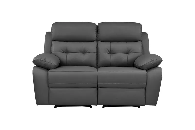 2-sitssoffa Lannilis Grå, PU/trä/metall - Grå, PU/trä/metall - Möbler - Soffa - Biosoffa & reclinersoffa - 2 sits biosoffa & reclinersoffa