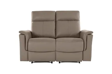 2-sitssoffa Southbrook Ljusgrå, PU/trä/metall, Manuell vilstol - Ljusgrå, PU/trä/metall, Manuell vilstol - Möbler - Soffa - Biosoffa & reclinersoffa - 2 sits biosoffa & reclinersoffa