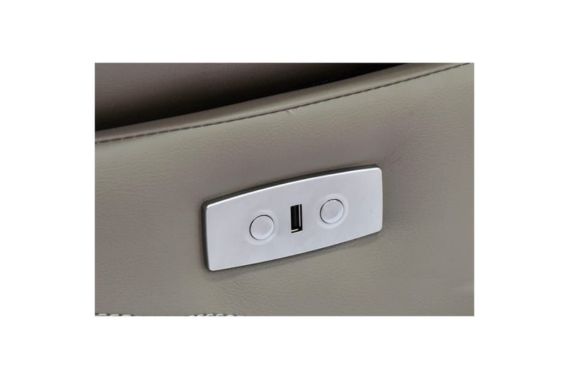 2-sitssoffa Southbrook Ljusgrå, PU/trä/metall, Elektrisk vilstol - Ljusgrå, PU/trä/metall, Elektrisk vilstol - Möbler - Soffa - Biosoffa & reclinersoffa - 2 sits biosoffa & reclinersoffa