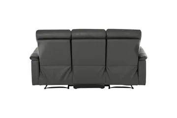 3-sitssoffa Southbrook Grå, PU/trä/metall, Manuell vilstol - Grå, PU/trä/metall, Manuell vilstol - Möbler - Soffa - Biosoffa & reclinersoffa