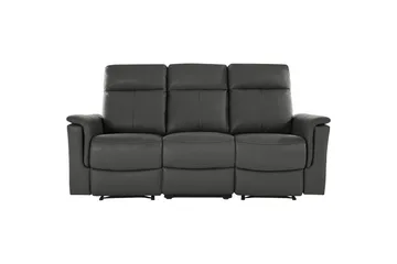 3-sitssoffa Southbrook Grå, PU/trä/metall, Manuell vilstol - Grå, PU/trä/metall, Manuell vilstol - Möbler - Soffa - Biosoffa & reclinersoffa