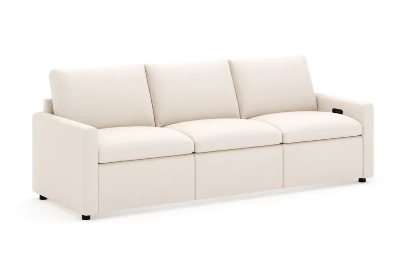 Barsele 3-sits Elektrisk Reclinersoffa - Beige - Möbler - Soffa - Biosoffa & reclinersoffa - 3 sits biosoffa & reclinersoffa