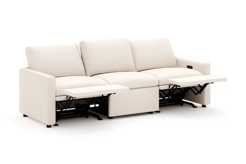 Barsele 3-sits Elektrisk Reclinersoffa - Beige - Möbler - Soffa - Biosoffa & reclinersoffa - 3 sits biosoffa & reclinersoffa