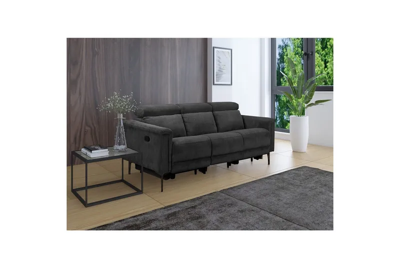 Lund Reclinersoffa 3-sits - Grå - Möbler - Soffa - Biosoffa & reclinersoffa - 3 sits biosoffa & reclinersoffa