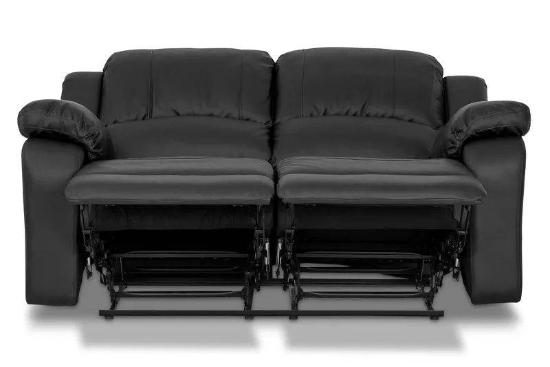 Norbo Liten Reclinersoffa 2-sits Konstläder - Fällbar soffa - Biosoffa - Svart / Mörk - Möbler - Soffa - Biosoffa & reclinersoffa - 2 sits biosoffa & reclinersoffa