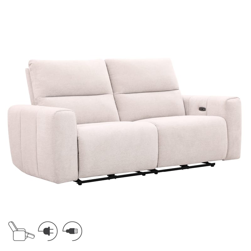 Reclinersoffa Ödmark 3-sits med elektrisk mekanism - ljusbeige - Möbler - Soffa - Biosoffa & reclinersoffa - 3 sits biosoffa & reclinersoffa
