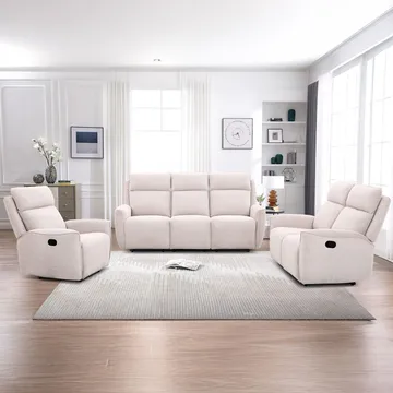 Reclinersoffa Östvik 2-sits med manuell mekanism - beige - Möbler - Soffa - Biosoffa & reclinersoffa - 2 sits biosoffa & reclinersoffa
