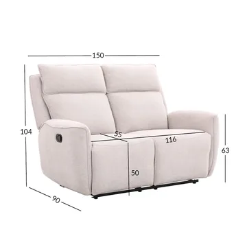 Reclinersoffa Östvik 2-sits med manuell mekanism - beige - Möbler - Soffa - Biosoffa & reclinersoffa - 2 sits biosoffa & reclinersoffa