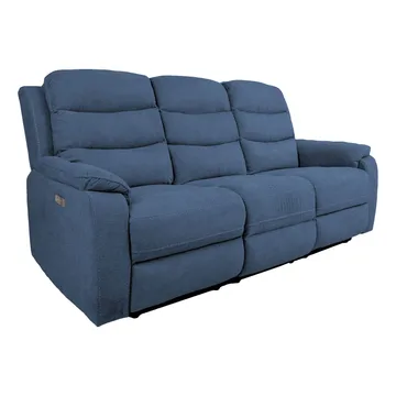 Reclinersoffa Blenor 3-sits med elektrisk mekanism - blå - Möbler - Soffa - Biosoffa & reclinersoffa - 3 sits biosoffa & reclinersoffa