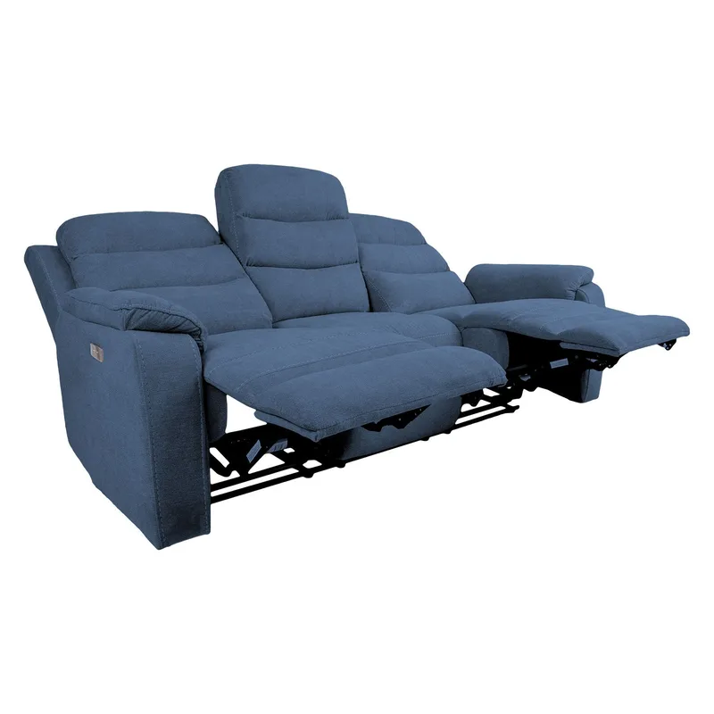 Reclinersoffa Blenor 3-sits med elektrisk mekanism - blå - Möbler - Soffa - Biosoffa & reclinersoffa - 3 sits biosoffa & reclinersoffa