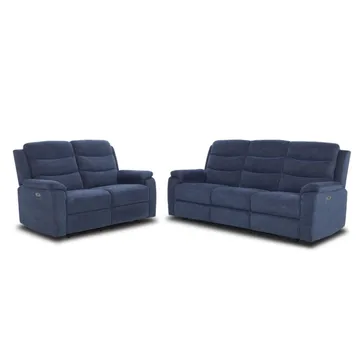 Reclinersoffa Blenor 3-sits med elektrisk mekanism - blå - Möbler - Soffa - Biosoffa & reclinersoffa - 3 sits biosoffa & reclinersoffa