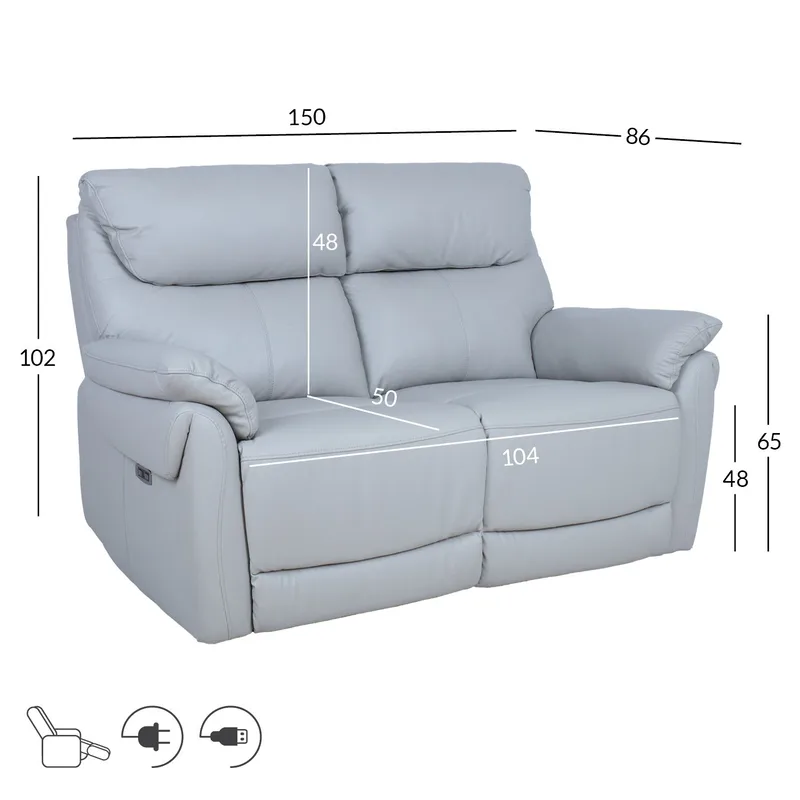 Reclinersoffa Dalsor 2-sits med elektrisk mekanism - Beige - Möbler - Soffa - Biosoffa & reclinersoffa - 2 sits biosoffa & reclinersoffa