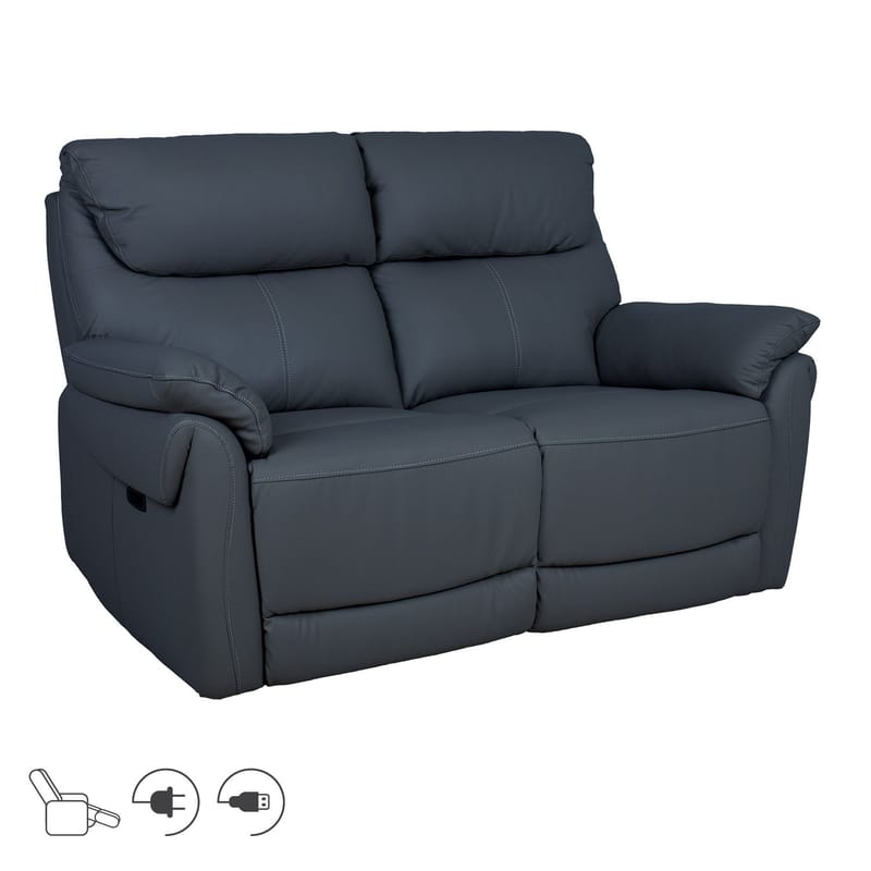 Reclinersoffa Dalsor 2-sits med elektrisk mekanism - Mörkgrå - Möbler - Soffa - Biosoffa & reclinersoffa - 2 sits biosoffa & reclinersoffa