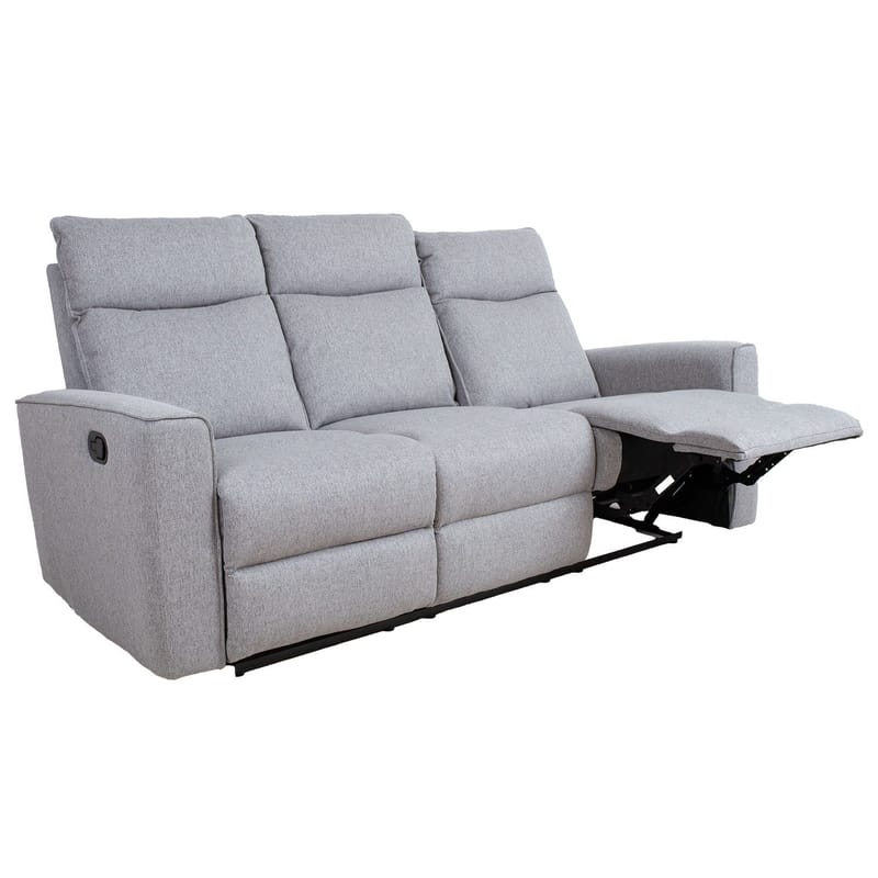 Reclinersoffa Fjolna 3-sits med manuell mekanism - grå - Möbler - Soffa - Biosoffa & reclinersoffa - 3 sits biosoffa & reclinersoffa