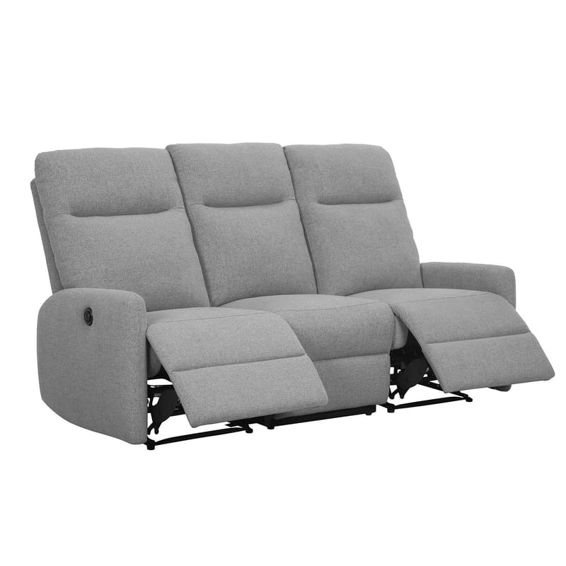 Reclinersoffa Gränor 3-sits med elektrisk mekanism - Ljusgrå - Möbler - Soffa - Biosoffa & reclinersoffa - 3 sits biosoffa & reclinersoffa