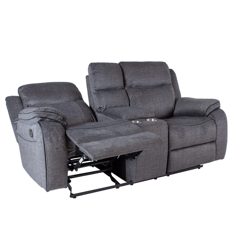 Reclinersoffa Iskmar 2-sits med manuell mekanism - grå - Möbler - Soffa - Biosoffa & reclinersoffa - 2 sits biosoffa & reclinersoffa