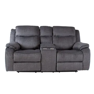 Reclinersoffa Iskmar 2-sits med manuell mekanism - grå - Möbler - Soffa - Biosoffa & reclinersoffa - 2 sits biosoffa & reclinersoffa