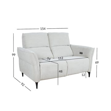 Reclinersoffa Näsdal 2-sits med elektrisk mekanism - ljusbeige - Möbler - Soffa - Biosoffa & reclinersoffa - 2 sits biosoffa & reclinersoffa