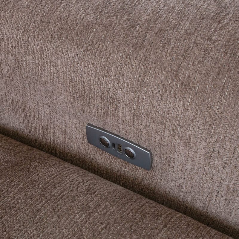 Reclinersoffa Nordan 2-sits elektrisk - ljusbrun med beige passpoal - Möbler - Soffa - Biosoffa & reclinersoffa - 2 sits biosoffa & reclinersoffa